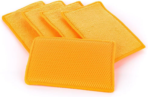 The Rag Company - Jersey Bug Scrubber Pads - Terry Weave, Easily and Safely Trap Bug Splatter in Sponge, Safe on All Finishes, 4in x 6in, Orange (...