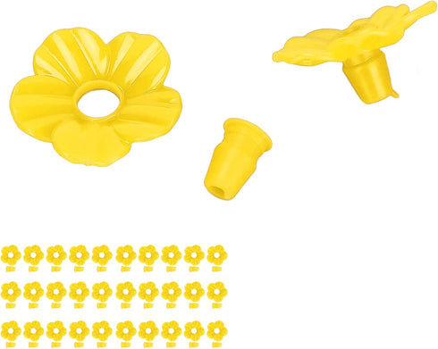 30 Sets Hummingbird Feeder Replacement Flowers, Realistic Designed Hummingbird Flowers, Plastic Hummingbird Feeder Parts, Bee Proof Hummingbird Fe...
