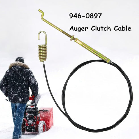 946-0897 Auger Clutch Cable for MTD Craftsman Cub Cadet Ryobi Yard Man Husky Troy-Bilt Snowblowers 946-0897A 746-0897 746-0897A, Cable Length 45"...