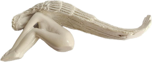 Long haired Angel Figurine?Angels Resin Statue? Indoor Outdoor Home Garden Angel Statue Sculpture Decoration (White)...