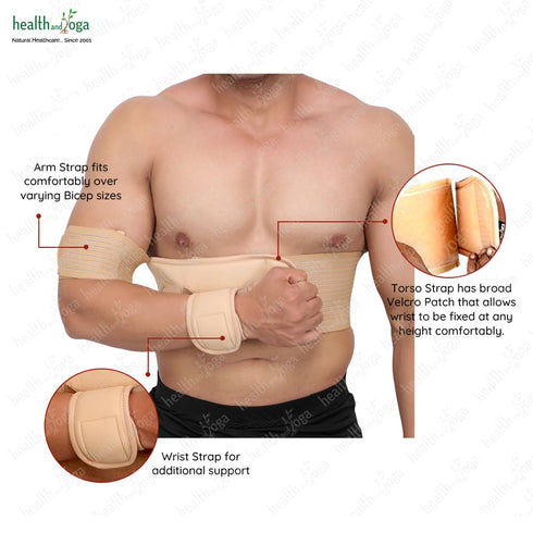 HealthAndYoga™ GuardNHeal Arm Sling Shoulder Immobilizer for Women and Men – Rotator Cuff Support Brace and Shoulder Sling - Left or Right - Adjus...