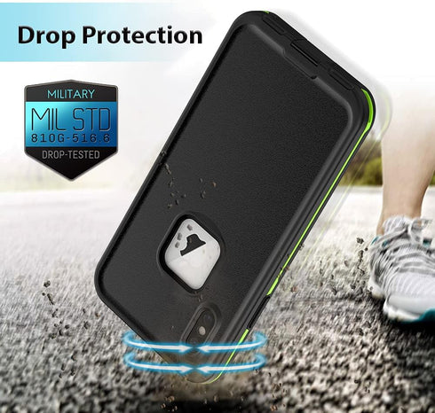 GUSTAVE iPhone Xs Waterproof Case, iPhone X Waterproof Case Wireless Charging Support Waterproof Shockproof Full-Body Rugged Cover Case with Built...