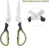 Kitchen Scissors, Stainless Steel Blades, Soft Grip, Multi-Purpose Heavy Duty Kitchen Scissors Set, Black/Green, 4 Piece Set...