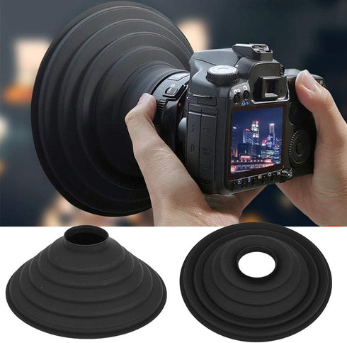 Collapsible Rubber Lens Hood, Lens Sun Hood Collapsible, Black Silicone Folding Lens Hood for Camera Lens, Camera Lens Anti Reflection Lens Hood f...