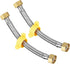 Faucet Supply Hose Connector (200mm/8") 2Pcs, 304 Stainless Steel G1/2 Female to G1/2 Female Water Supply Hose Brass Nut - for Kitchen Bathroom...