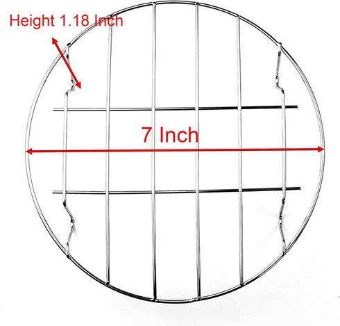 Steaming Rack, 2 Pack 7 Inch Round Food Grade Stainless Steel Steamer Plate for Food Steaming, Cooling and Roasting Cooking in Kitchen and Outdoor...