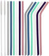 Senneny Set of 12 Silicone Drinking Straws for 30oz and 20oz - Reusable Silicone Straws BPA Free Extra Long with Cleaning Brushes- 6 Straight + 6 ...