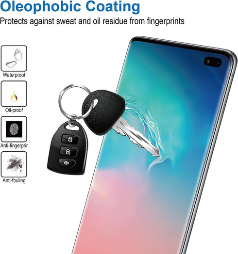AACL Glass Screen Protector for Samsung Galaxy S10 Plus,6.4-Inch,2 Pack,Curved Tempered Glass,Compatible with Ultrasonic Fingerprint Scanner,Black...