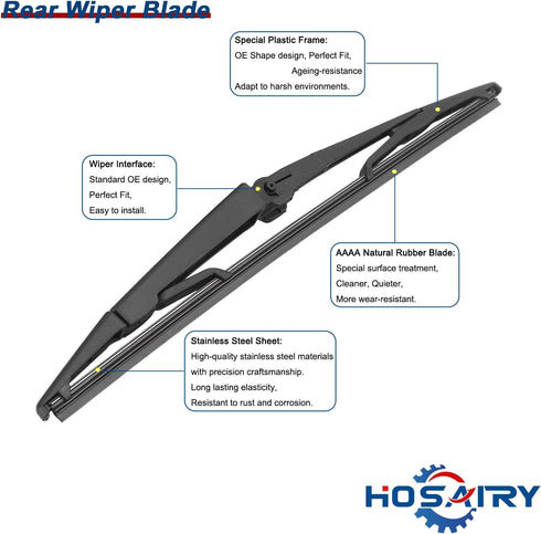 Rear Wiper Arm Blade Set for Jeep Grand Cherokee 2005-2010 Rear Windshield Wiper Arm Blade Assembly 5139836AB 5139835AC...