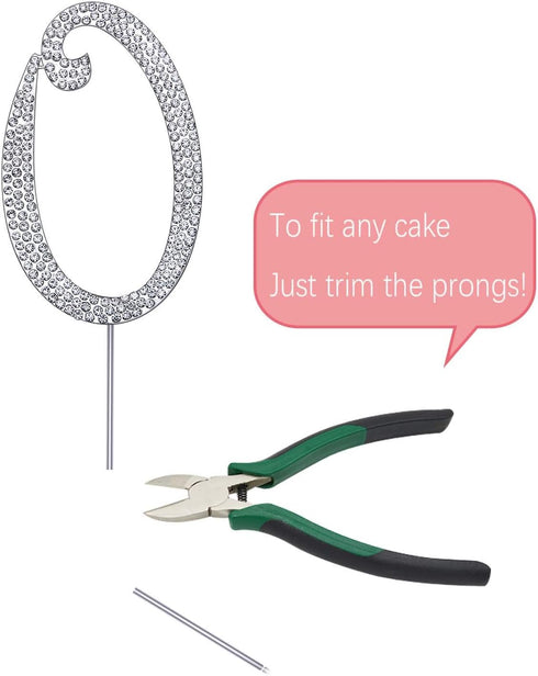 MAGJUCHE Silver 10" Crystal Cake Topper, Number 10 Rhinestones 10th Birthday Cake Topper, Boy or Girl Birthday or 10th Anniversary Party Decoratio...