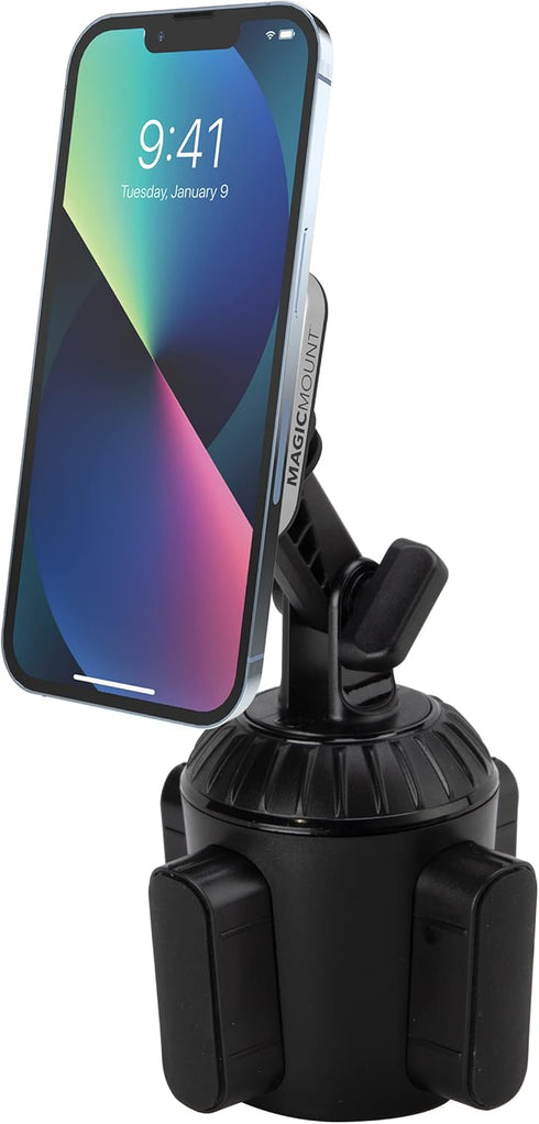 Scosche MP2CUPM-SP MagicMount Pro2 Cup Holder Magnetic Cell Phone Holder Car Mount Kit Compatible with MagSafe, iPhones, Galaxy, Pixel & All Smart...