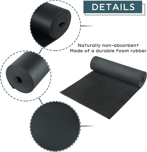 NATGAI Sponge Neoprene Without Adhesive Foam Rubber Sheet, Cut to Multiple Dimensions and Lengths - DIY, Gaskets, Cosplay, Costume, Crafts (1/4" T...