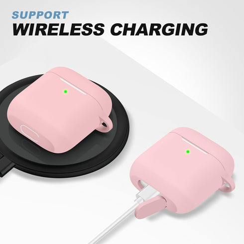 for AirPods Case Cover, Come with Cleaner Kit, Soft Silicone Protective Cover with Buckle for Women Men Compatible with Apple AirPods 2nd 1st Gene...