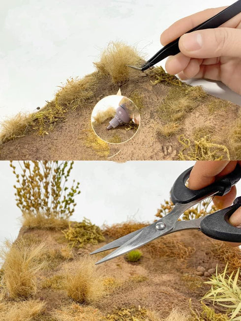 Warmtree Simulation Grass Miniature Static Grass Model Grass Tufts Railway Artificial Grass for Train Landscape Railroad Scenery Sand Military Lay...