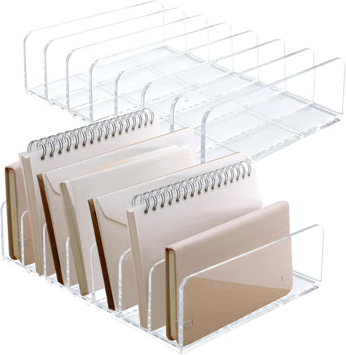 Acrylic Mail Holder,2 Pcs Acrylic Letter Organizer,7 Compartments Mail Organizer,7 * 5 * 1.57" Envelope Holder,Transparent Countertop Mail Holder,...