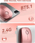 Bluetooth Wireless Mouse - (BT5.1+USB) Dual Connectivity, Quiet Click, Low Power, and 1600 DPI, Portable Cordless Mouse for Mac, Laptop, MacBook P...