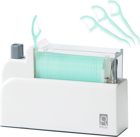 Floss Pick Dispenser with 40 Count Double Thread Flossers, Cleaning Teeth More Deeply, Sealed Storage (Green)...