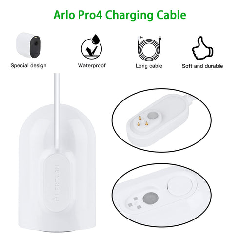ALERTCAM 2Pack 16.4Ft/5m Power Cable for Arlo Pro 3/Arlo Pro 4/Arlo Pro 5S/Arlo Ultra/Arlo Ultra 2 Camera, Weatherproof Outdoor Magnetic Charging ...