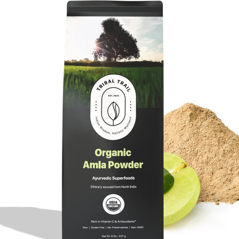 Organic Amla Powder (Indian Gooseberry) | 8.01 oz | USDA Organic & Non-GMO | Ethically sourced from North India | Recyclable Kraft Bags | Rich in ...