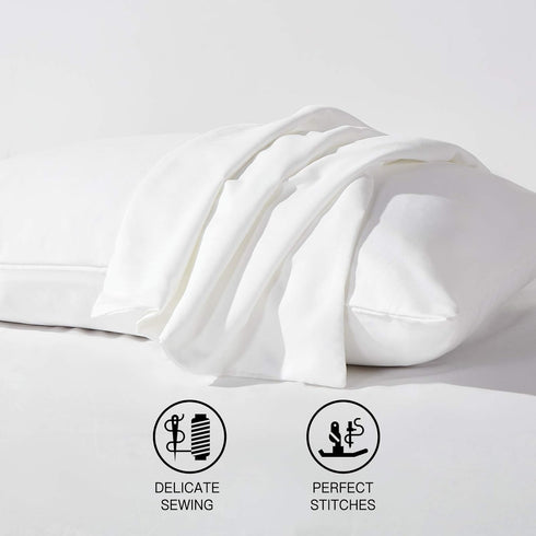 HAPPYMOON Microfiber Pillowcases Standard with Zipper Set of 2 - Breathable Zippered Pillow Covers for Hair and Skin, Soft Brushed Pillow Cases 2 ...