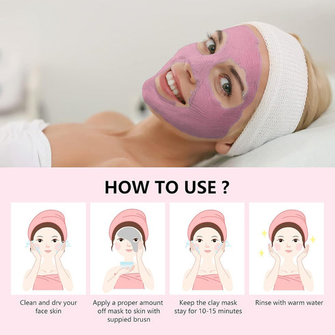Strawberry Face Mask Clay Mask Cleansing Face Mask for Blackheads and Pores, Pink Clay Mask, Mask for Face Skin Care for Blackhead Remover Mask, C...