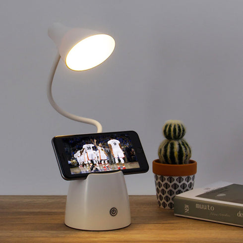 LED Desk Lamp, Desk Light with 3 Light Modes, Stepless Dimming, USB Rechargeable Touch 360 ° Flexible Gooseneck with Pen Holder and Cell Phone Sta...