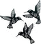 VividLadybug Metal hummingbird wall art decor, 9inch set of 3 black Concise Decoration Hanging for living room bedroom bathroom Kitchen Patio Balc...