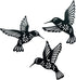 VividLadybug Metal hummingbird wall art decor, 9inch set of 3 black Concise Decoration Hanging for living room bedroom bathroom Kitchen Patio Balc...