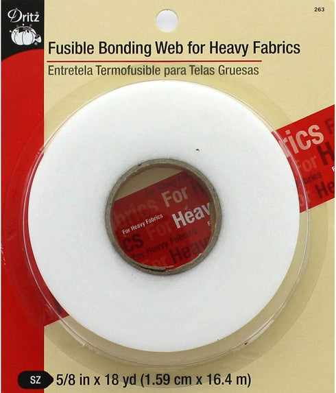 Dritz Fusible Heavy Fabrics Bonding Web, 5/8-Inch x 18-Yards, White...