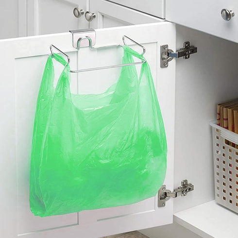 Large Stainless Steel Trash Bag Holder for Kitchen Cabinets Doors and Cupboards, Under Sink Bag Holder, Garbage Bag Holder, Waste Can, Kitchen Tra...