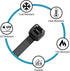 Zip Ties Assorted Sizes(4”+6”+8”+12”), 400 Pack, Black Cable Ties, UV Resistant Wire Ties by ANOSON...