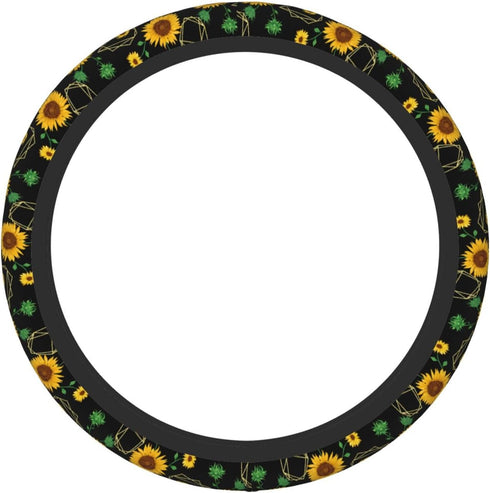 Sunflower Flower Pretty Steering Wheel Cover for Women Men Girls Car Accessories Decor Anti-Slip Neoprene Auto Steering Wheel Covers Protector Uni...