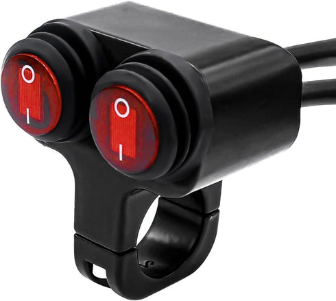 Taiss 7/8? Waterproof Motorcycle ATV Handlebar Push Button Switch,12v Led Illuminated Headlight Hazard Brake Fog Light O/I Aluminum Alloy Handleba...