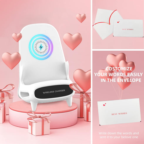 Gifts for Men,Birthday Gifts for Women,15W Fast Qi Wireless Charger Stand with Amplifying Sound Design, Unique Gifts for Him Her Dad Husband Boyfr...
