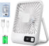 Desk Fan Battery Operated Fan, USB Rechargeable Desktop Fans Small Quiet 180° Foldable Portable Fan for Office Bedroom Travel Outdoor, 5 Speeds Ad...
