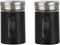 Black Salt Pepper Shakers Retro Spice Jars Glass - Set of 2...