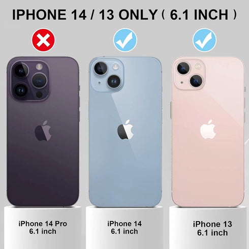 MARKILL Compatible with iPhone 14 Case/iPhone 13 Case 6.1 Inch with Built-in 360°Rotating Ring Stand, Military Grade Drop Protection Full Body Rug...