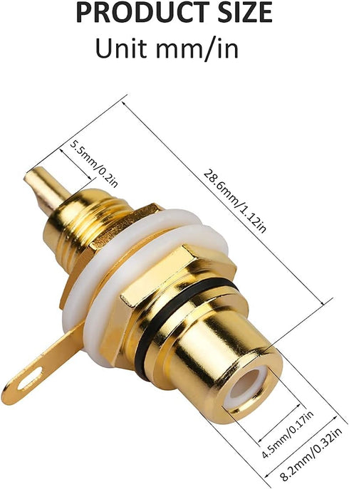 10Pcs Audio Terminal Jack Panel Mount RCA Lotus Head Welding Female Socket Connector (5Pcs Black + 5Pcs Red)...