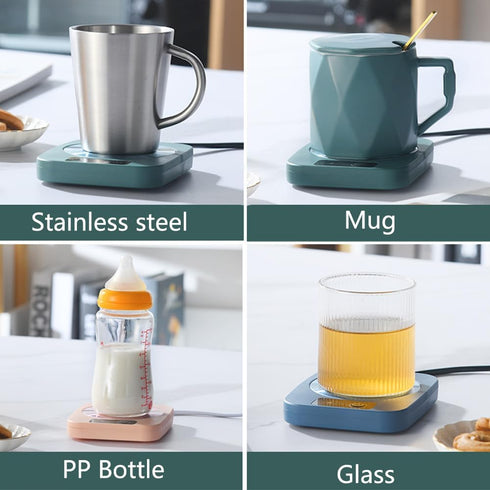 Beverage Cup Warmer for Desk Home Office with Three Temperature Up to 140?/ 60?, Coffee Warmer for Cocoa Milk Tea Water Candle, 8 Hours Auto Shut ...