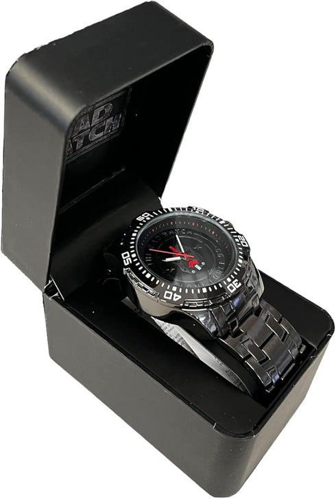 Accutime Men's Disney Lucas Film Star Wars: The Bad Batch Gun Metal Gray Analog Quartz Wrist Watch with Metal Links for Adult, Male (Model: BAD801...