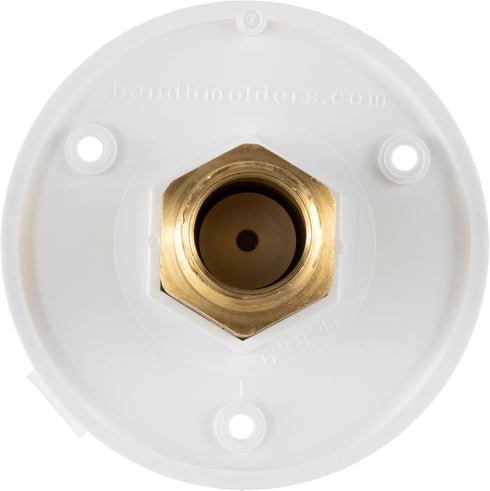 RecPro RV White City Water Fill Inlet Flange Brass with Check Valve | Made in America (No Hose Elbow)...