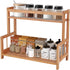 Ufine 2 Tier Bamboo Spice Rack Organizer Kitchen Countertop Storage Shelf Free Standing Holder Under Cabinet Bathroom for Various Bottles, Jars, S...