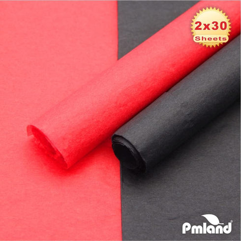 PMLAND Gift Wrapping Tissue Paper - Black and Red - 20 Inches x 26 Inches 60 Sheets...
