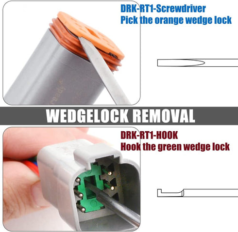 JRready ST5209 Removal tool KIT DRK RT1 HOOK DRK RT1 Screwdriver Contact Extraction removal Tool for Deutsch DT, DTM, DTP Series connector...