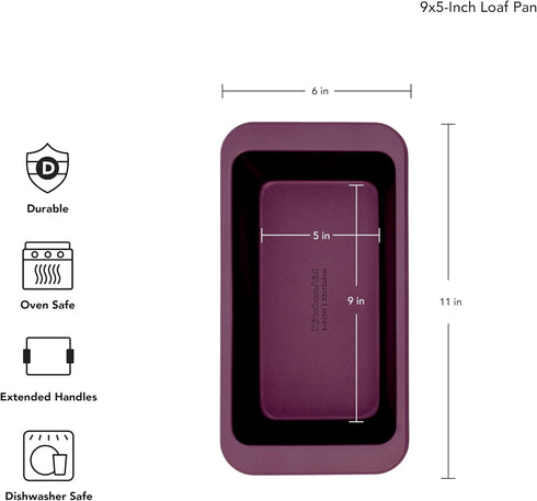 KitchenAid 9x5in Nonstick Aluminized Steel Loaf Pan, Beetroot...