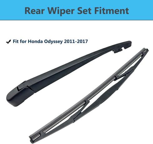 Rear Window Wiper Arm & Blade Replacement for Honda Odyssey 2011-2017 Rear Windshield Wiper Arm & Blade, Factory OE Style Rear Window Wiper Arm Bl...