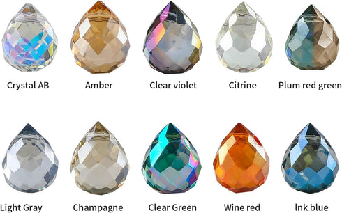 150Pcs Crystal Teardrops - Novborcz 8x9mm Top Drilled Teardrops DIY Projects Earrings Necklaces Bracelets for Jewelry Making Home Hanging Decorati...