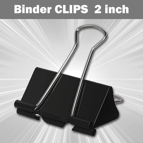 2 Inch Extra Large Binder Clips 48 Pack, Jumbo Paper Clips, Big Paper Clamps, Binder Clips Large Size for Home, School and Office Supplies...