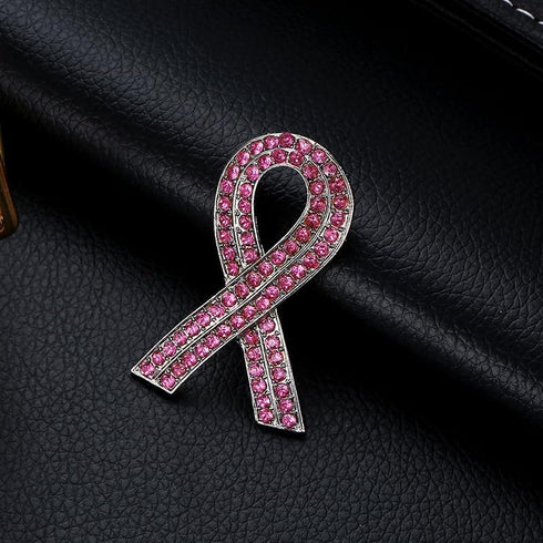 Pink Ribbon Breast Cancer Awareness Brooches Pin,Love Faith Strength Hope Butterfly Design,Rhinestone Pink Ribbon Hope Lapel Pin Brooch...