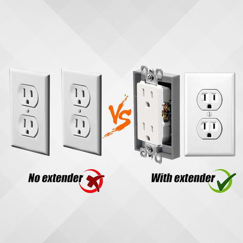 4pcs 1/2 Inch Single Gang Outlet Box Extender, Electrical Outlet Extender Receptacle Extender Outlet Extension Box for Electrical Box and Electric...